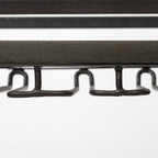 19" Black and Gunmetal Glass and Metal Rolling Kitchen Cart With Storage