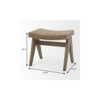 22" Black Solid Wood and Cane Bench