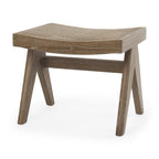 22" Black Solid Wood and Cane Bench
