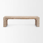 70" Natural Wood Distressed Dining Bench