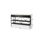 34" White and Black Marble and Metal Kitchen Island With Storage