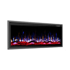 42" Black And Red Metal Electric Fireplace Insert With LED