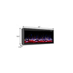 42" Black And Red Metal Electric Fireplace Insert With LED