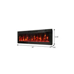 42" Black And Red Metal Electric Fireplace Insert With LED