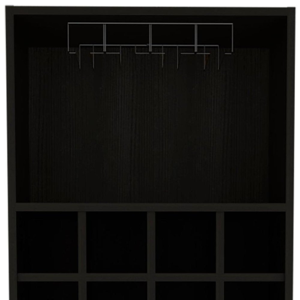 16" Black Wood Bar Cart