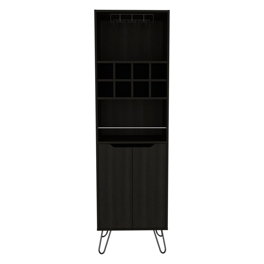 16" Black Wood Bar Cart