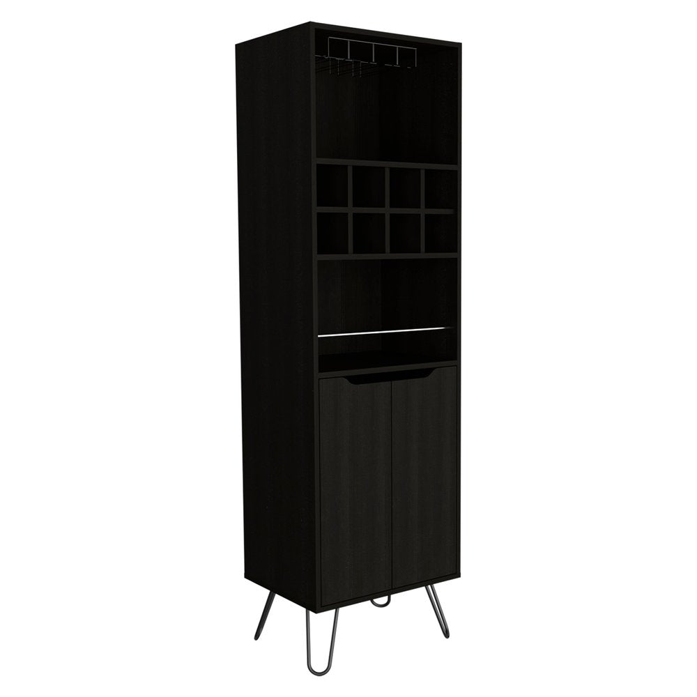 16" Black Wood Bar Cart