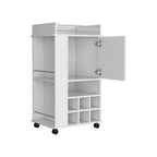 16" White Wood Bar Cart