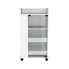 16" White Wood Bar Cart