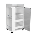 16" White Wood Bar Cart