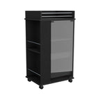 16" Black Wood Bar Cart