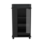 16" Black Wood Bar Cart