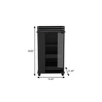 16" Black Wood Bar Cart