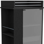 16" Black Wood Bar Cart