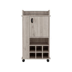 16" Gray Wood Bar Cart