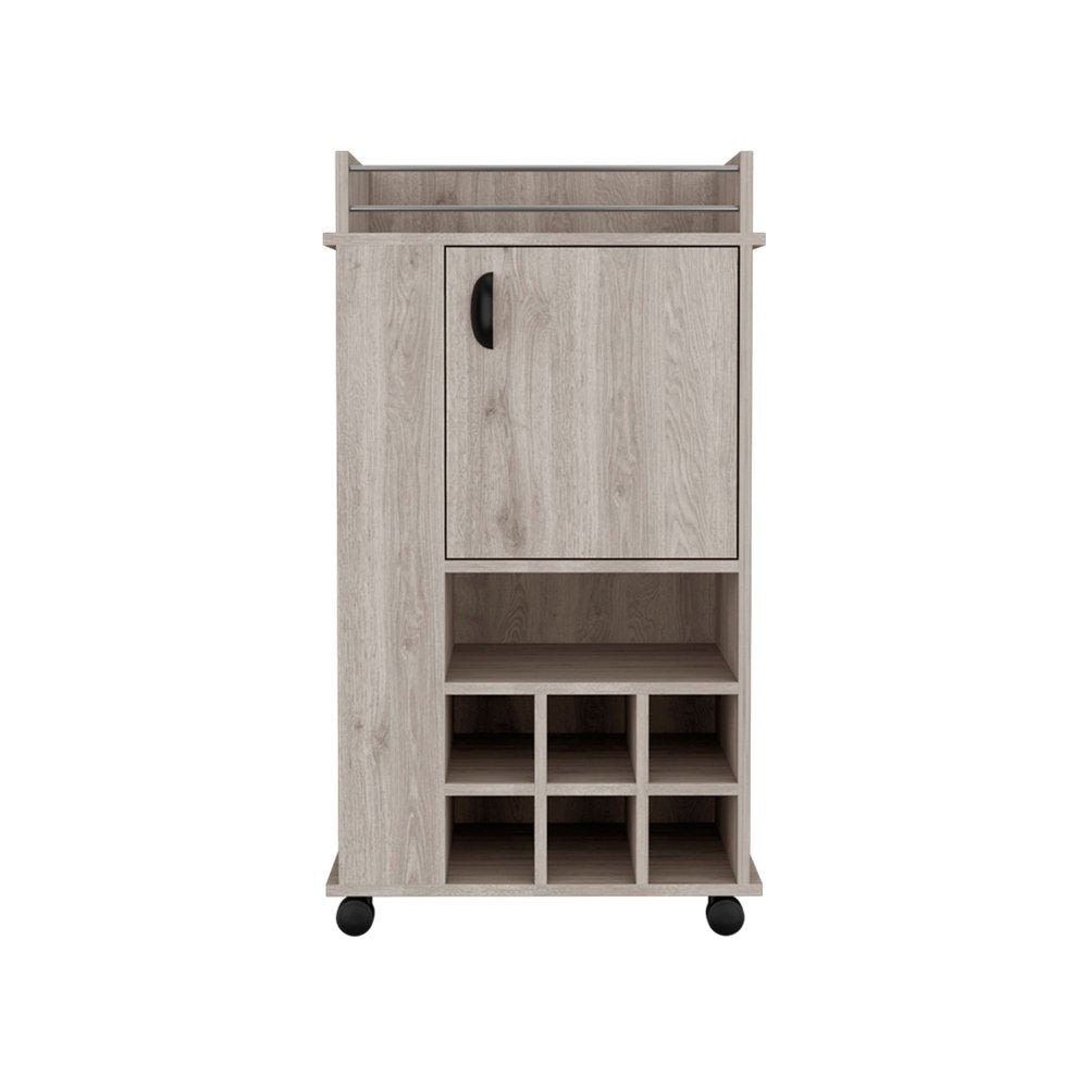 16" Gray Wood Bar Cart
