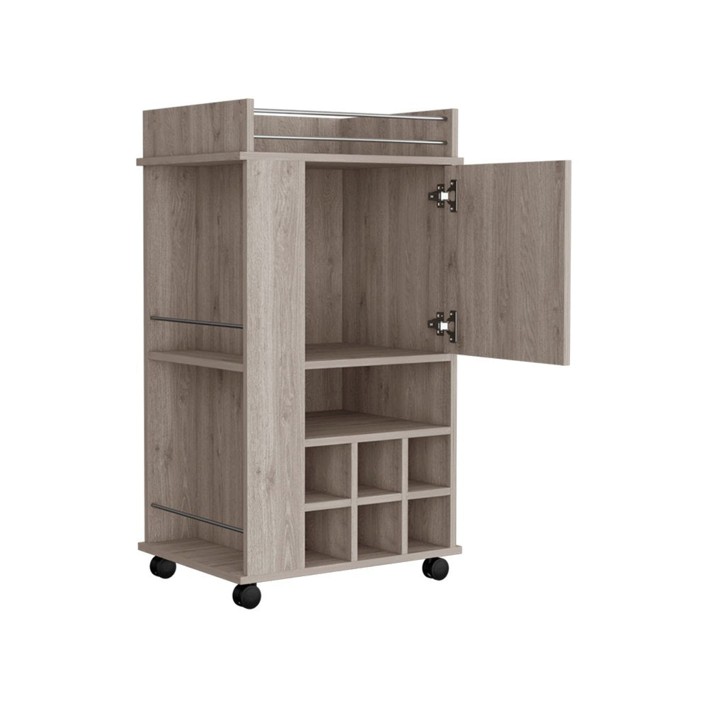 16" Gray Wood Bar Cart