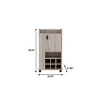 16" Gray Wood Bar Cart