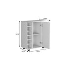 15" White Wood Bar Cart