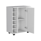 15" White Wood Bar Cart