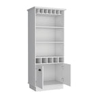 19" White Wood Bar Cart