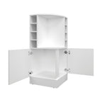 19" White Wood Bar Cart