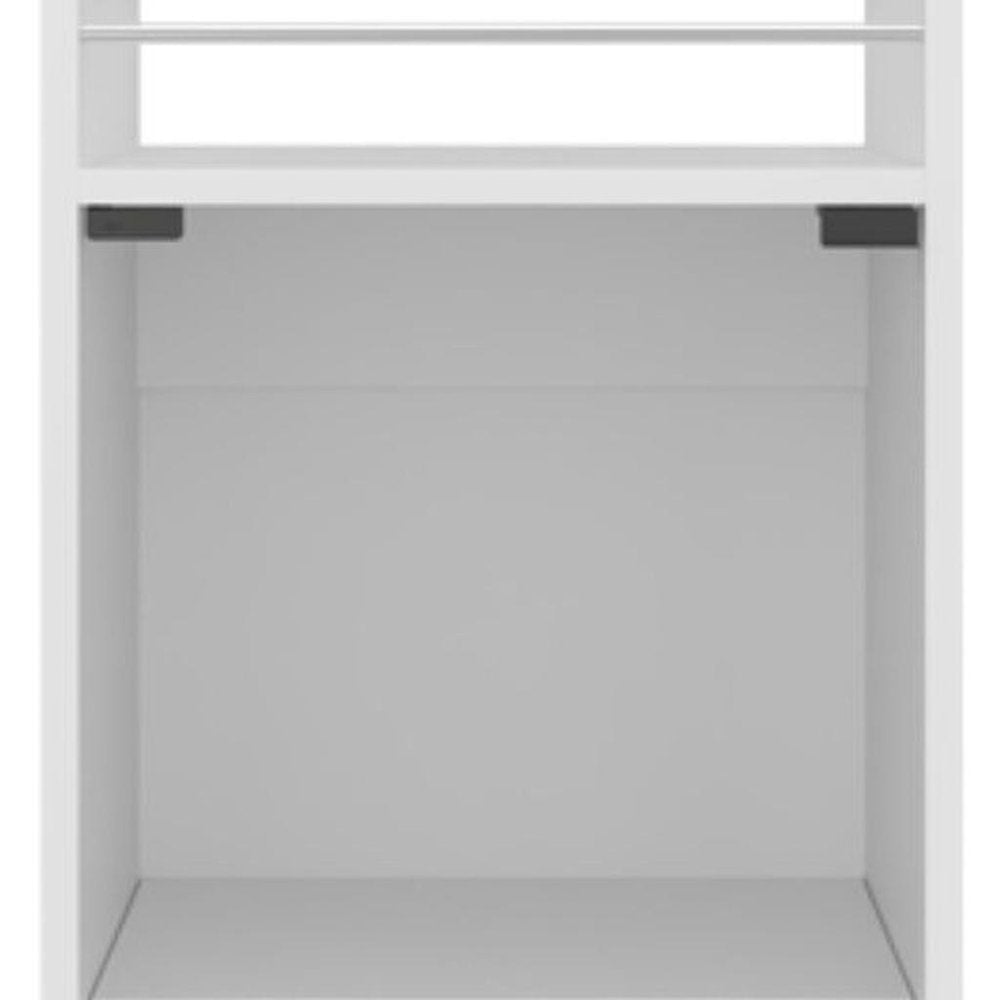 15" White Wood Bar Cart