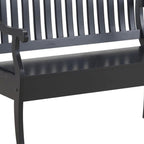 42" Black Solid Wood Storage Bench With Flip Top