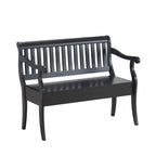 42" Black Solid Wood Storage Bench With Flip Top