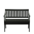 42" Black Solid Wood Storage Bench With Flip Top