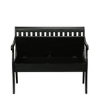 42" Black Solid Wood Storage Bench With Flip Top