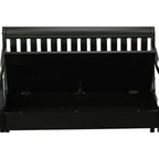 42" Black Solid Wood Storage Bench With Flip Top