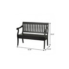 42" Black Solid Wood Storage Bench With Flip Top