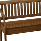 42" Dark Brown Solid Wood Storage Bench With Flip Top
