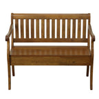 42" Dark Brown Solid Wood Storage Bench With Flip Top