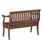 42" Dark Brown Solid Wood Storage Bench With Flip Top