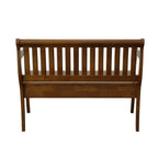 42" Dark Brown Solid Wood Storage Bench With Flip Top