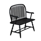 44" Black Wood Windsor Spindle Back Bench
