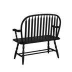 44" Black Wood Windsor Spindle Back Bench