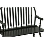 44" Black Wood Windsor Spindle Back Bench
