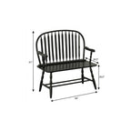 44" Black Wood Windsor Spindle Back Bench