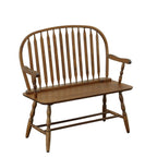 44" Black Wood Windsor Spindle Back Bench