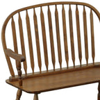 44" Black Wood Windsor Spindle Back Bench
