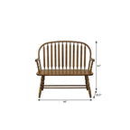 44" Black Wood Windsor Spindle Back Bench