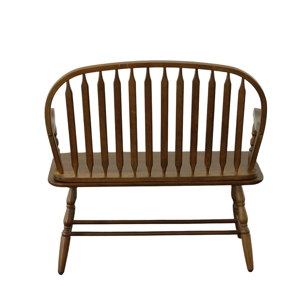 44" Black Wood Windsor Spindle Back Bench