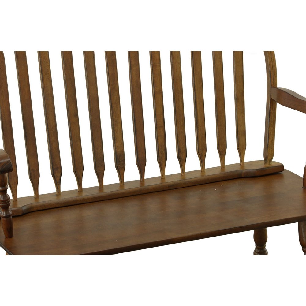 44" Black Wood Windsor Spindle Back Bench