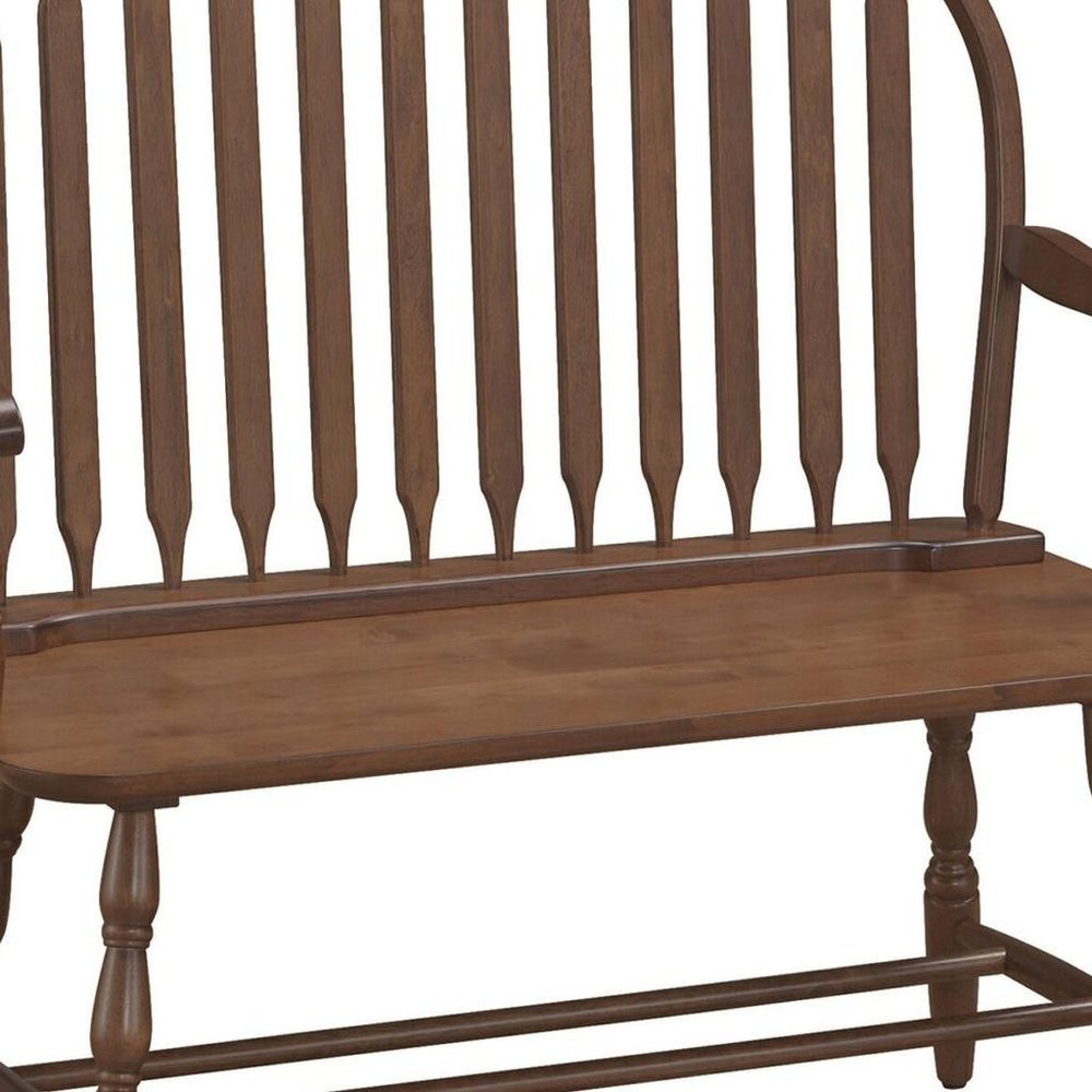 44" Black Wood Windsor Spindle Back Bench