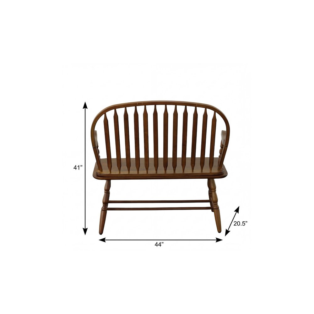 44" Black Wood Windsor Spindle Back Bench