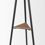71" Black Metal Six Hook Freestanding Coat Rack