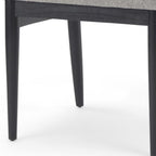 Set of Two Gray And Black Fabric And Solid Wood Dining Side Chairs